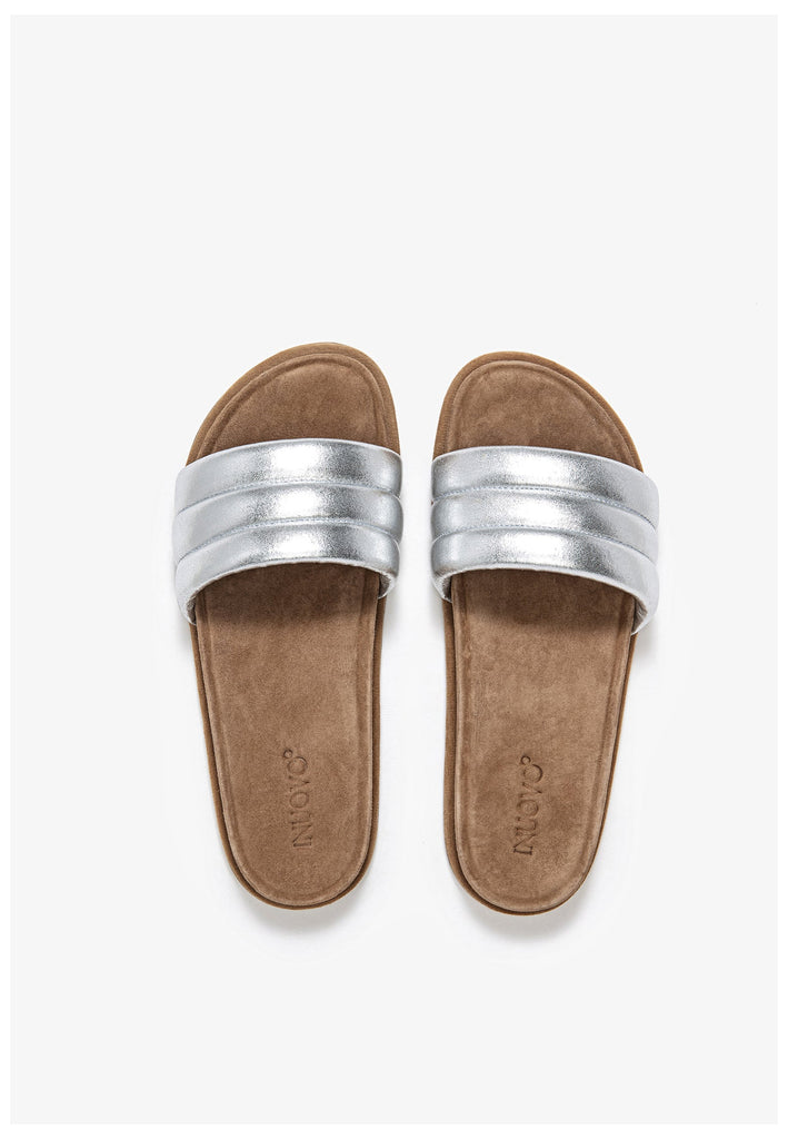 Inuovo Pantoletten Leder Silber