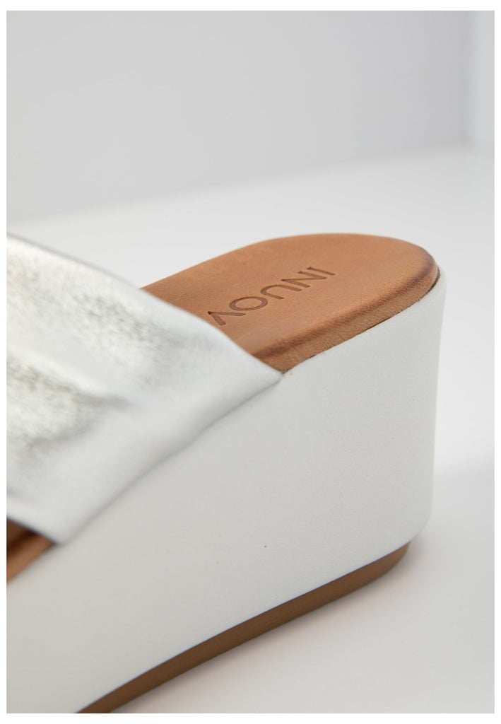 Inuovo Pantoletten Leder Silber