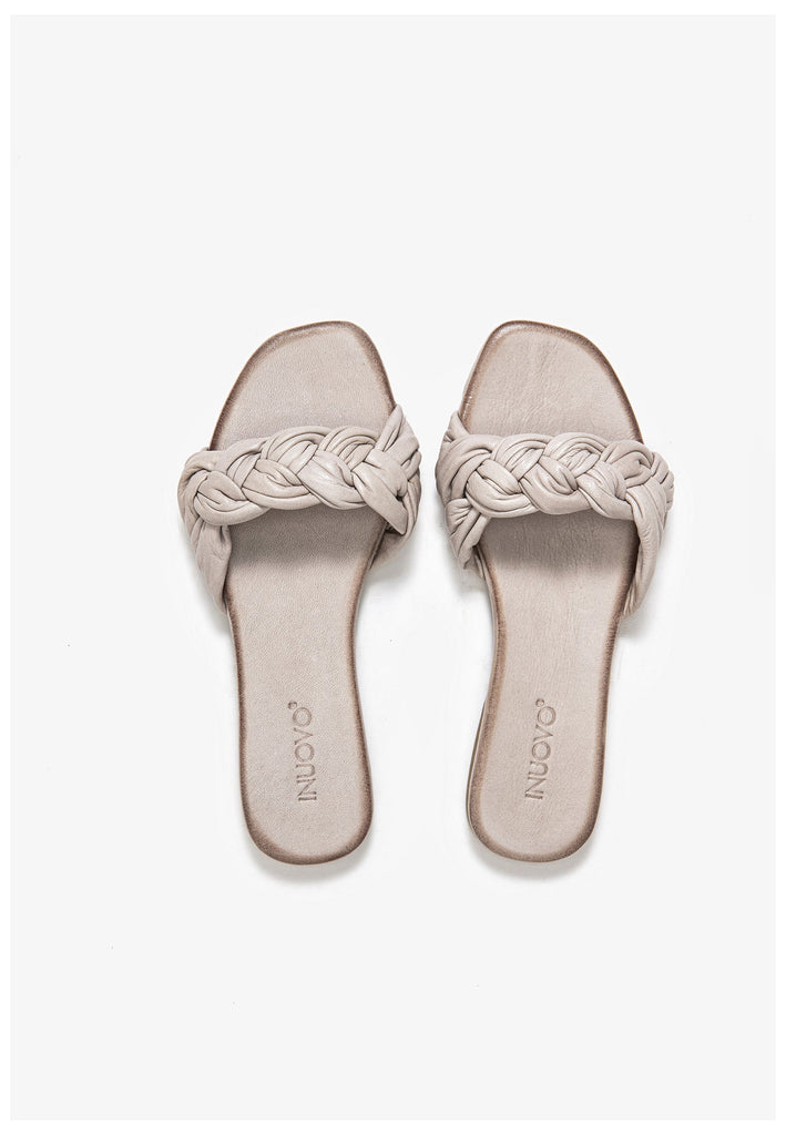 Inuovo Pantoletten Leder Silber/Grau