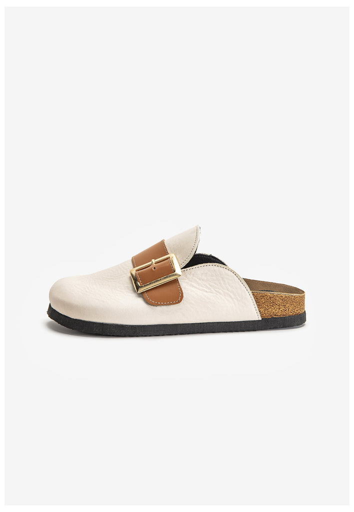 Inuovo Pantoletten Leder Taupe