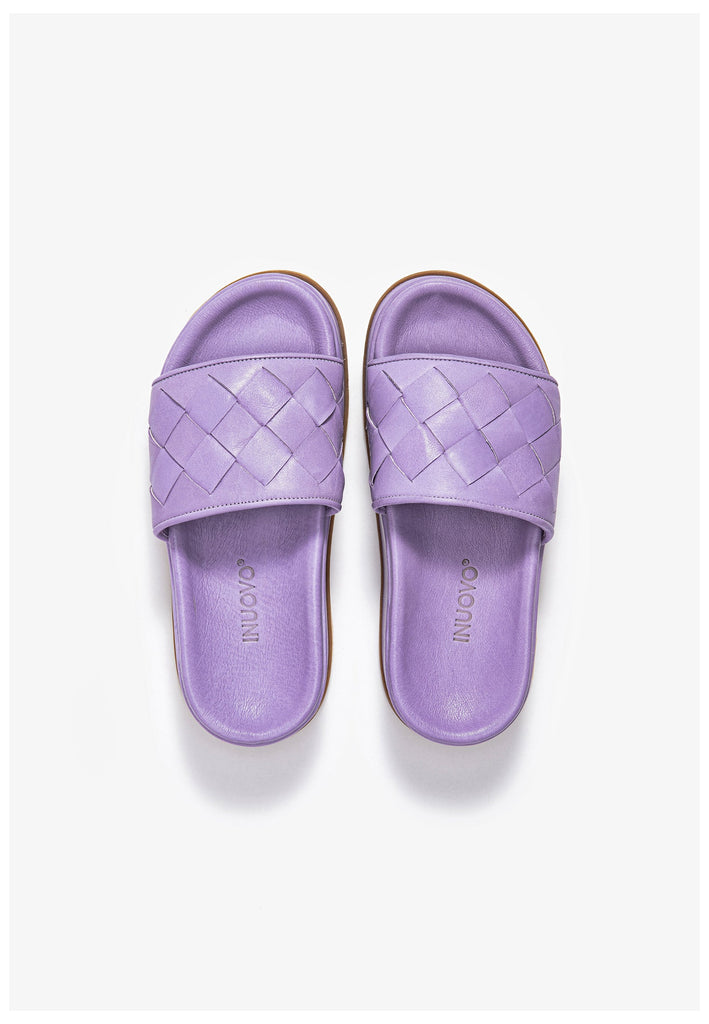 Inuovo Pantoletten Leder Violett