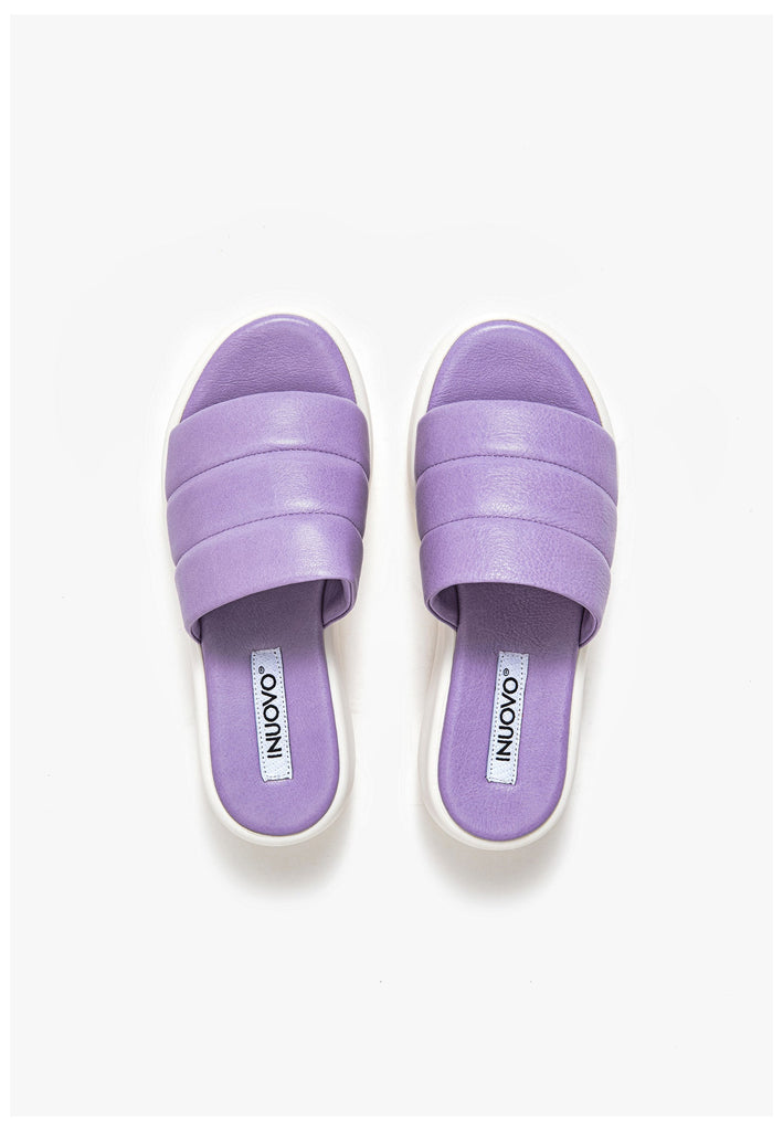 Inuovo Pantoletten Leder Violett