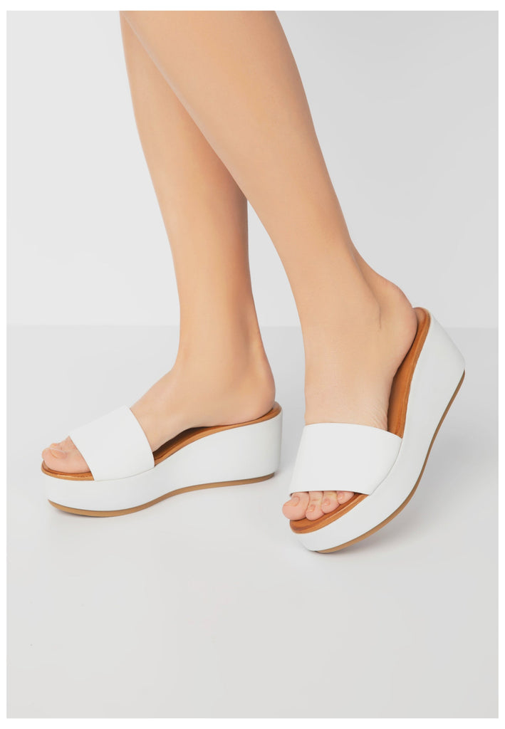 Inuovo Pantoletten Leder Weiß