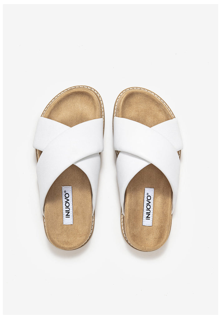 Inuovo Pantoletten Leder Weiß