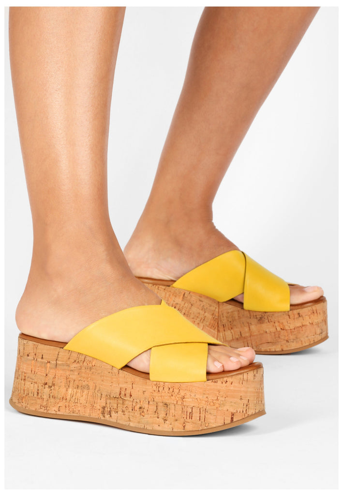 Inuovo Pantoletten Leder Yellow