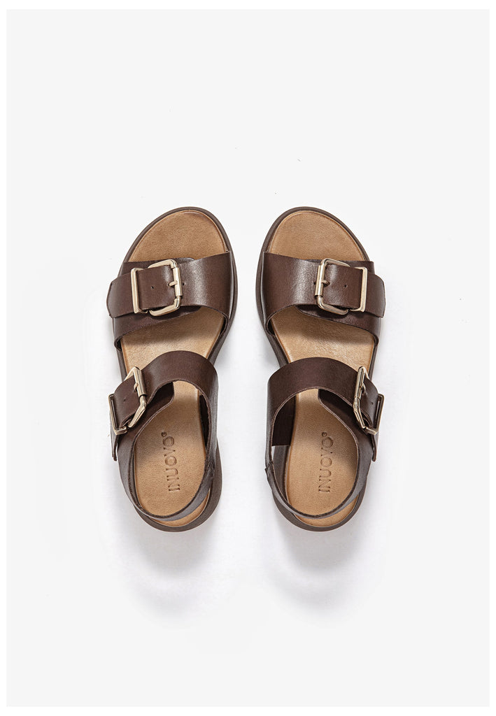 Inuovo Sandalen Glattleder Dunkelbraun