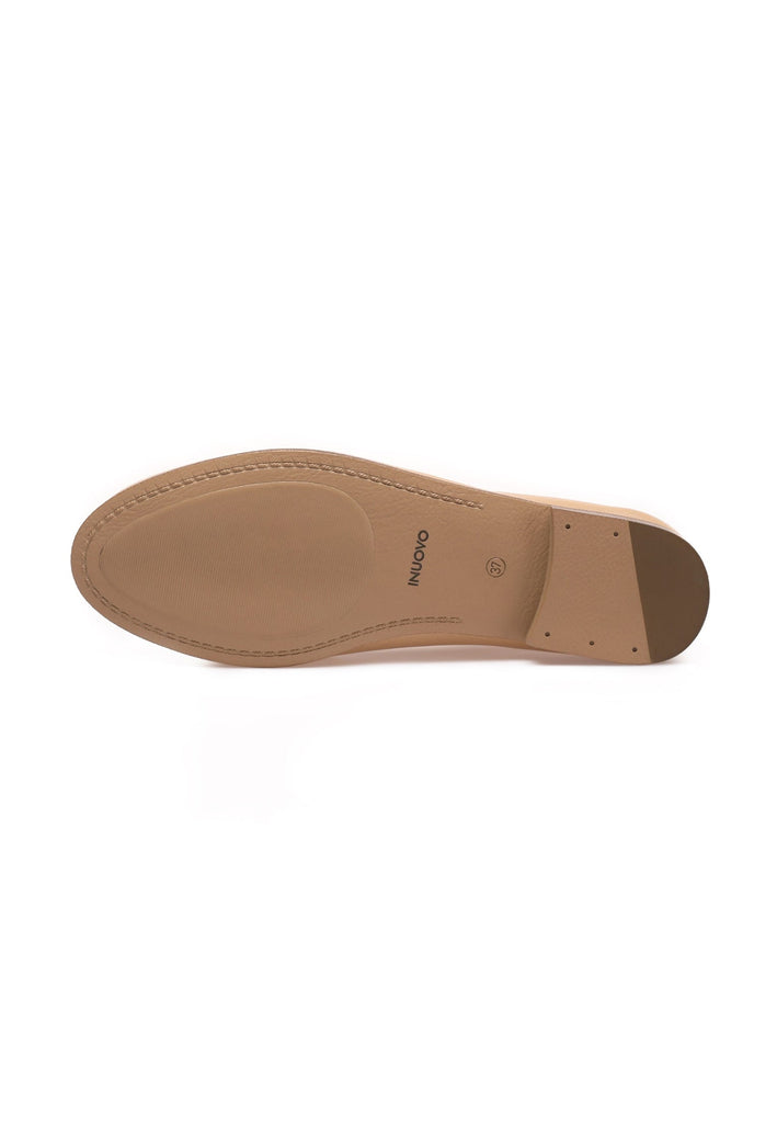 Inuovo Slipper Leder Hellbraun