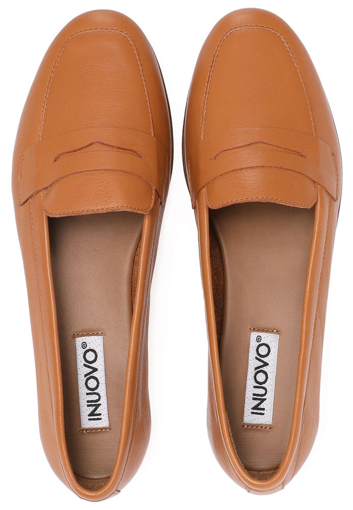 Inuovo Slipper Leder Mittelbraun