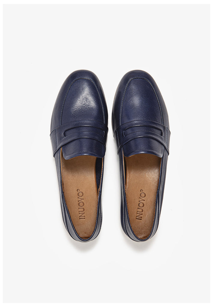 Inuovo Slipper Leder Navy