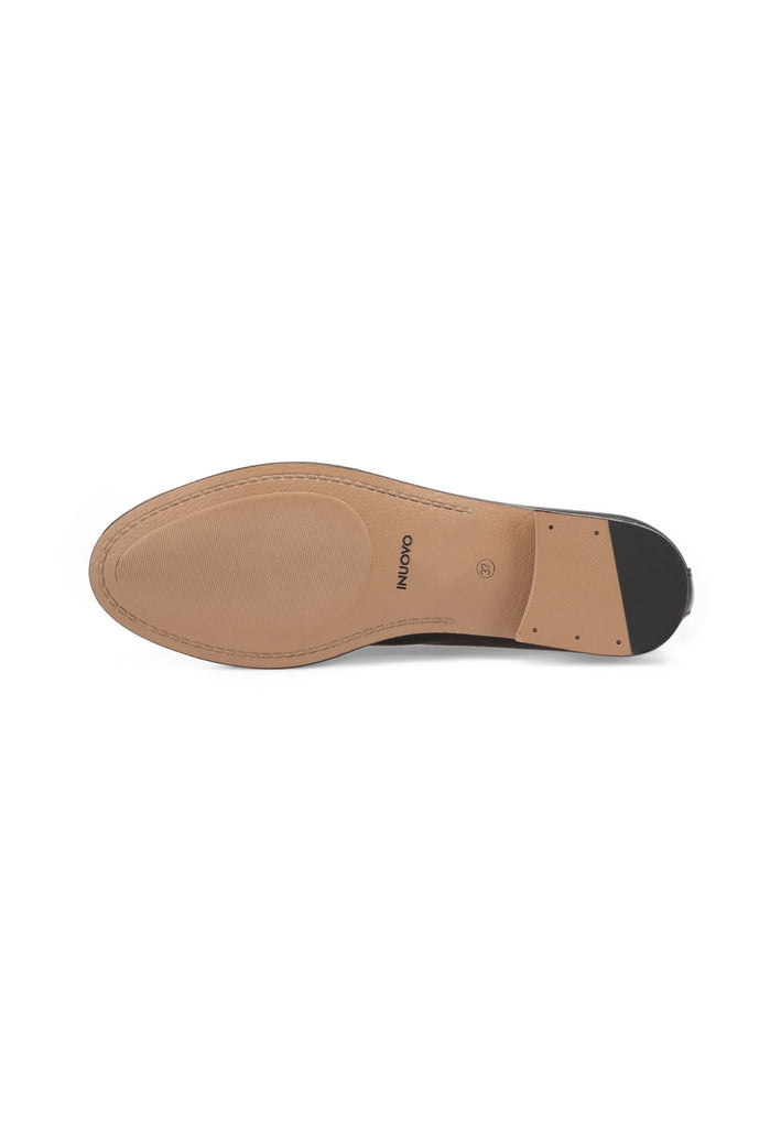Inuovo Slipper Leder Schwarz