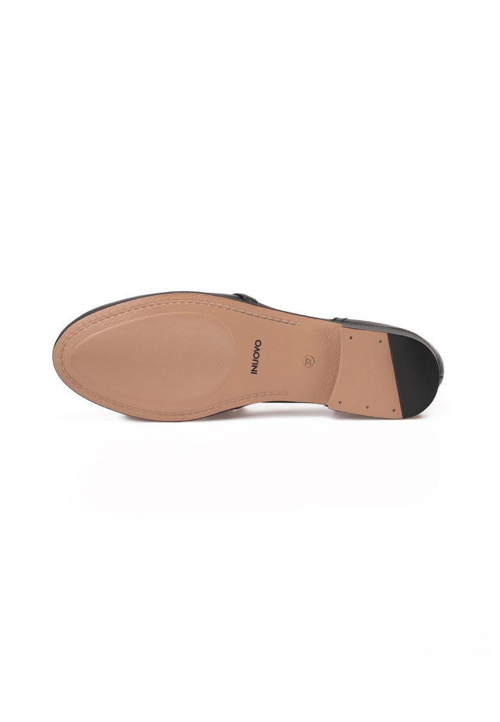 Inuovo Slipper Leder Schwarz