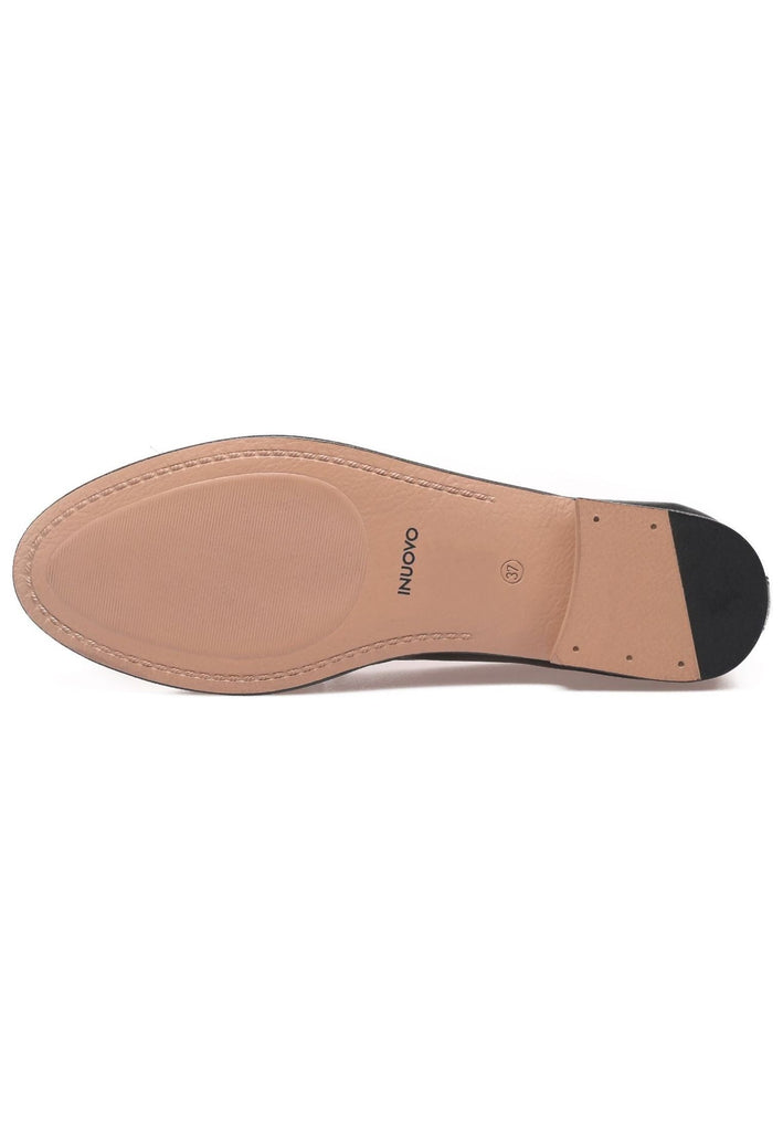 Inuovo Slipper Leder Schwarz/Gold