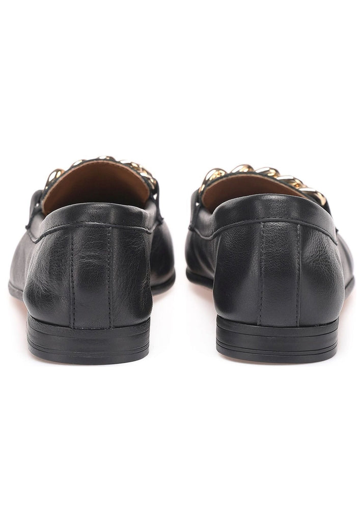 Inuovo Slipper Leder Schwarz/Gold