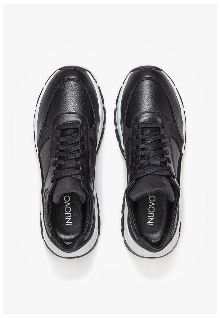 Inuovo Sneaker Leder Schwarz