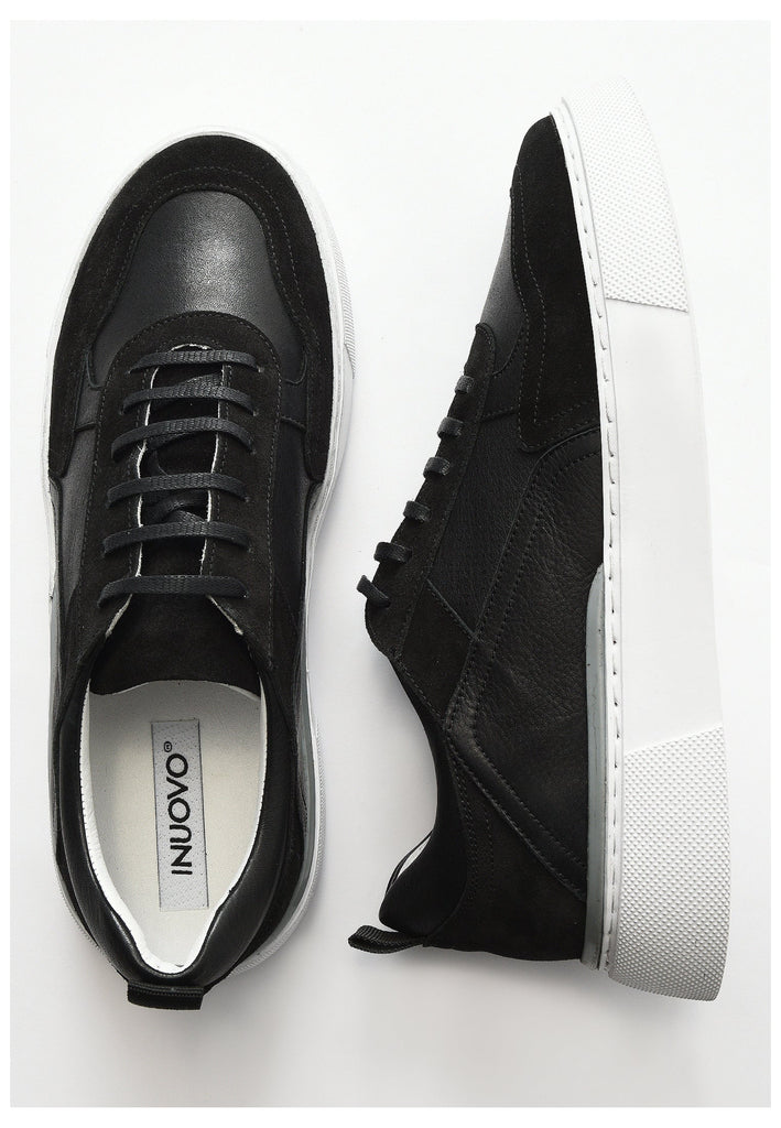 Inuovo Sneaker Leder Schwarz