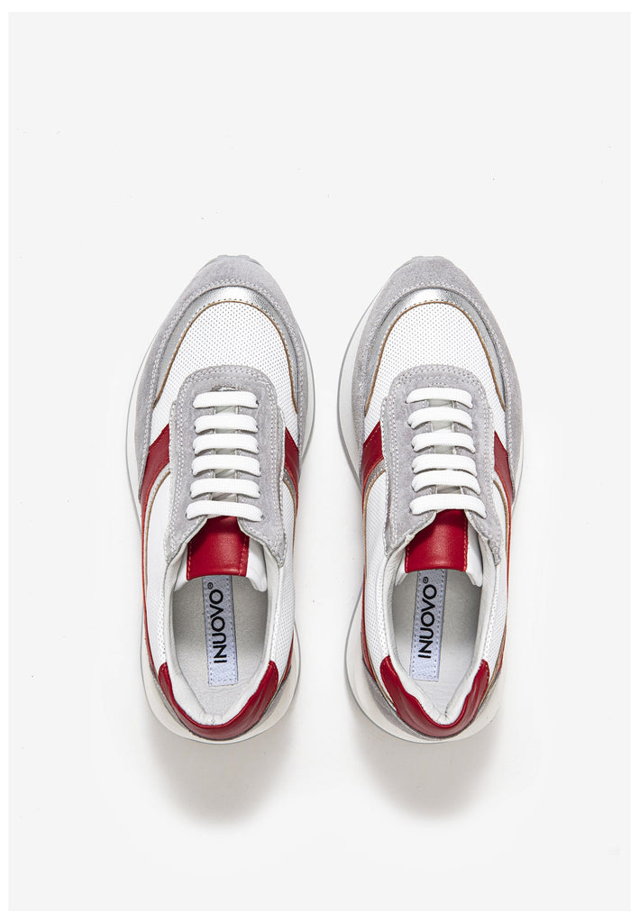 Inuovo Sneaker Leder Silber