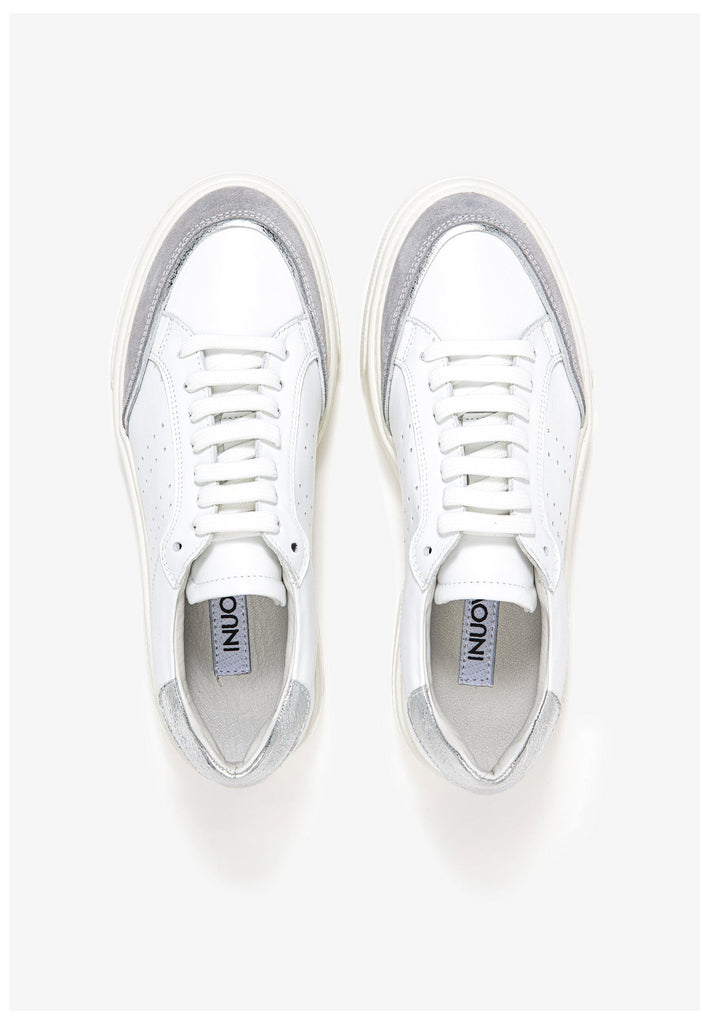 Inuovo Sneaker Leder Silber