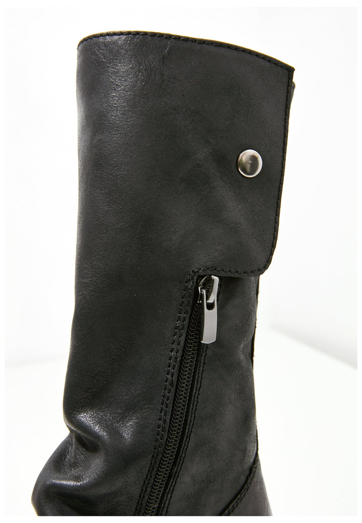 Inuovo Stiefel Glattleder Schwarz