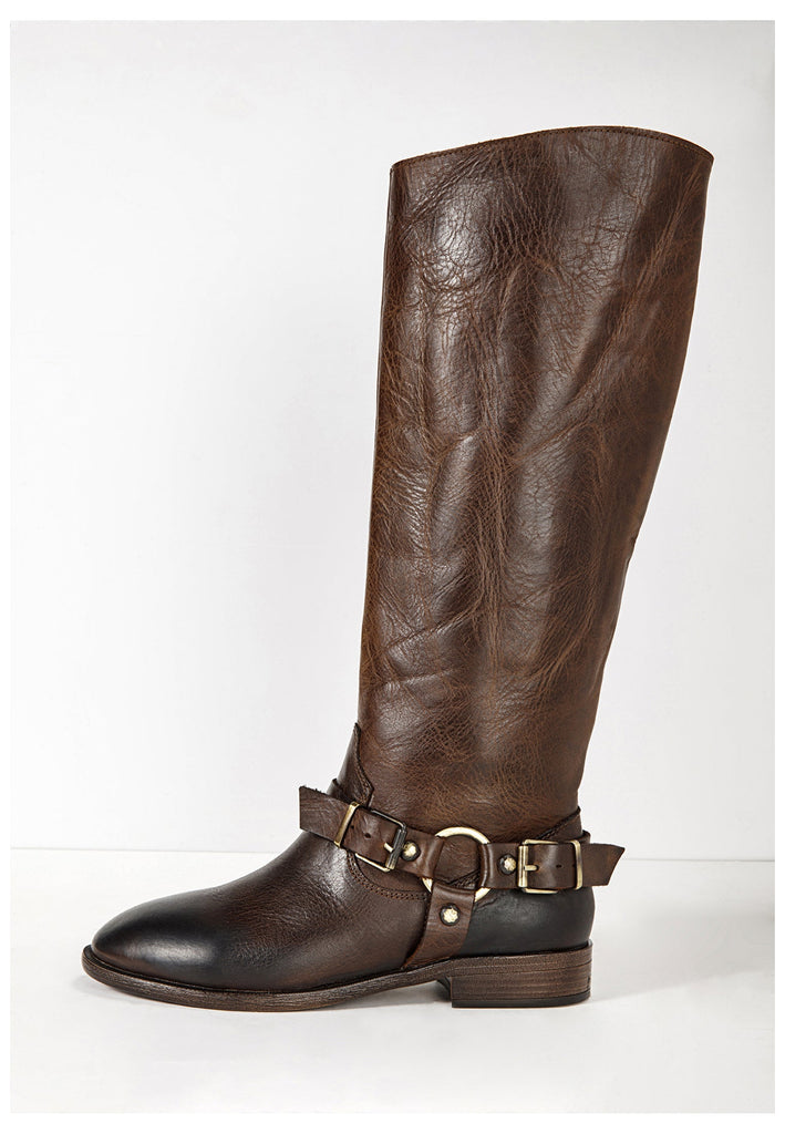 Inuovo Stiefel Leder Dunkelbraun