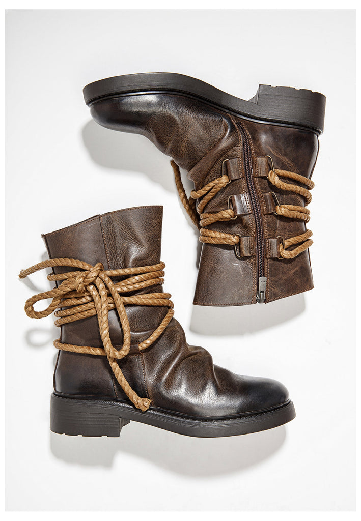 Inuovo Stiefel Leder Dunkelbraun