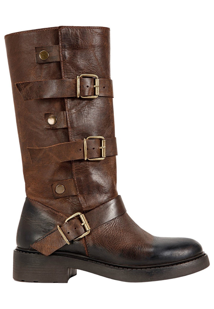 Inuovo Stiefel Leder Dunkelbraun