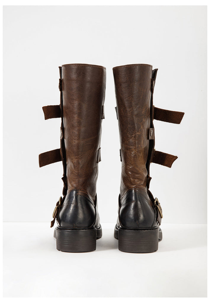 Inuovo Stiefel Leder Dunkelbraun