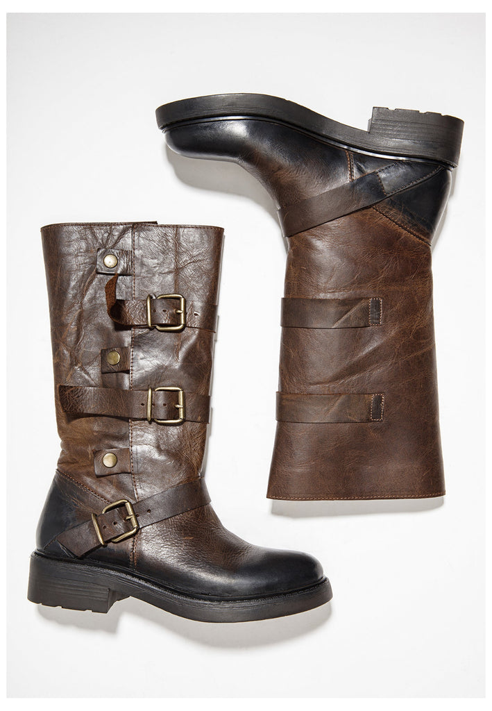 Inuovo Stiefel Leder Dunkelbraun