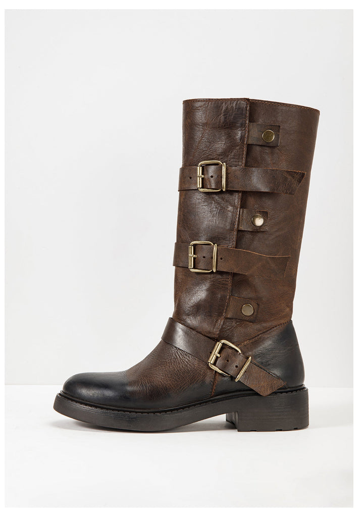 Inuovo Stiefel Leder Dunkelbraun