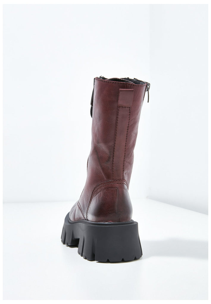 Inuovo Stiefel Leder Dunkelrot