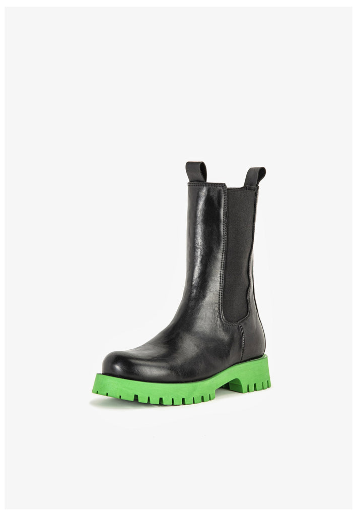 Inuovo Stiefel Leder Schwarz/Grün