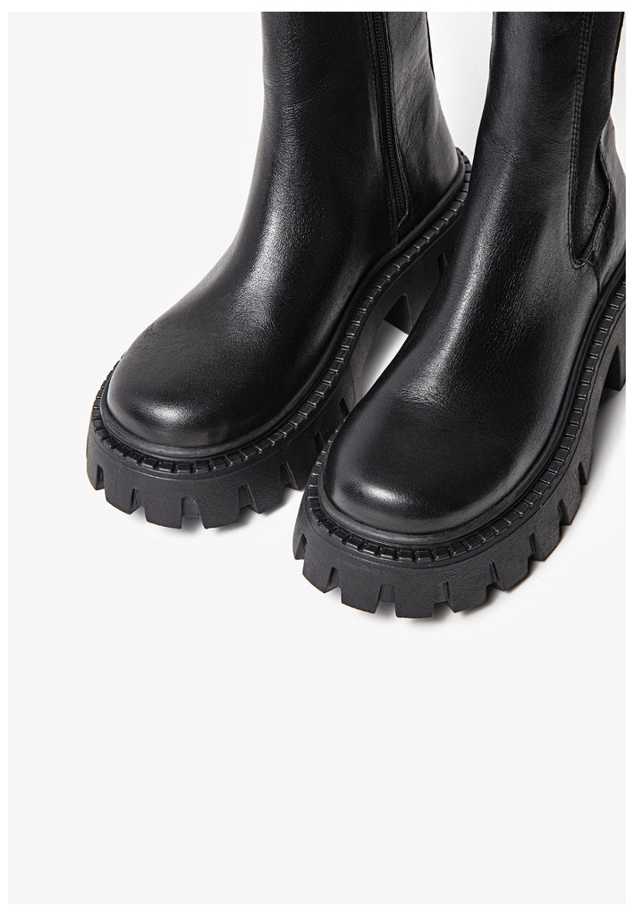 Inuovo Stiefel Leder Schwarz/Schwarz