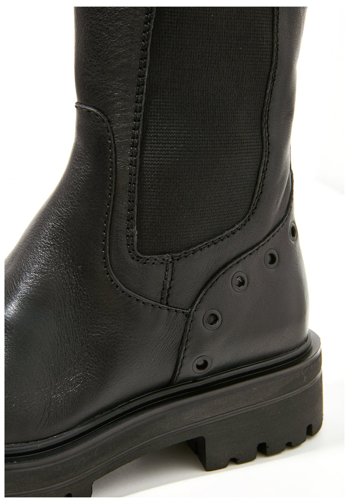 Inuovo Stiefel Leder/Textil Schwarz