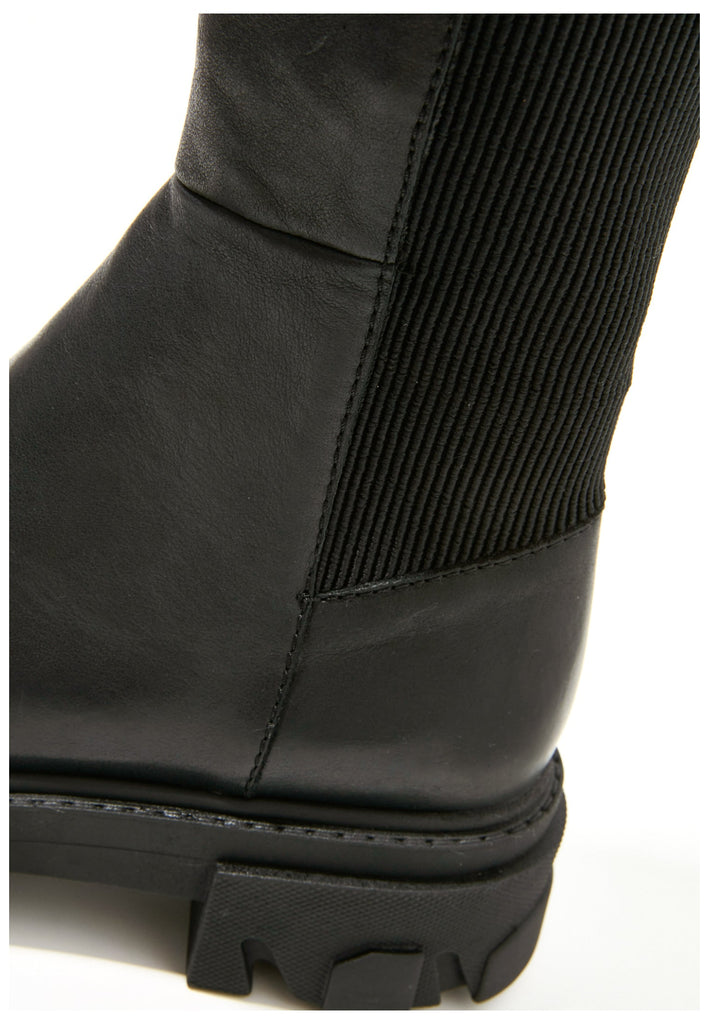 Inuovo Stiefel Leder/Textil Schwarz