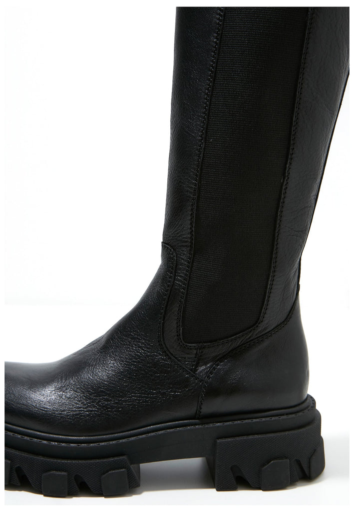Inuovo Stiefel Leder/Textil Schwarz