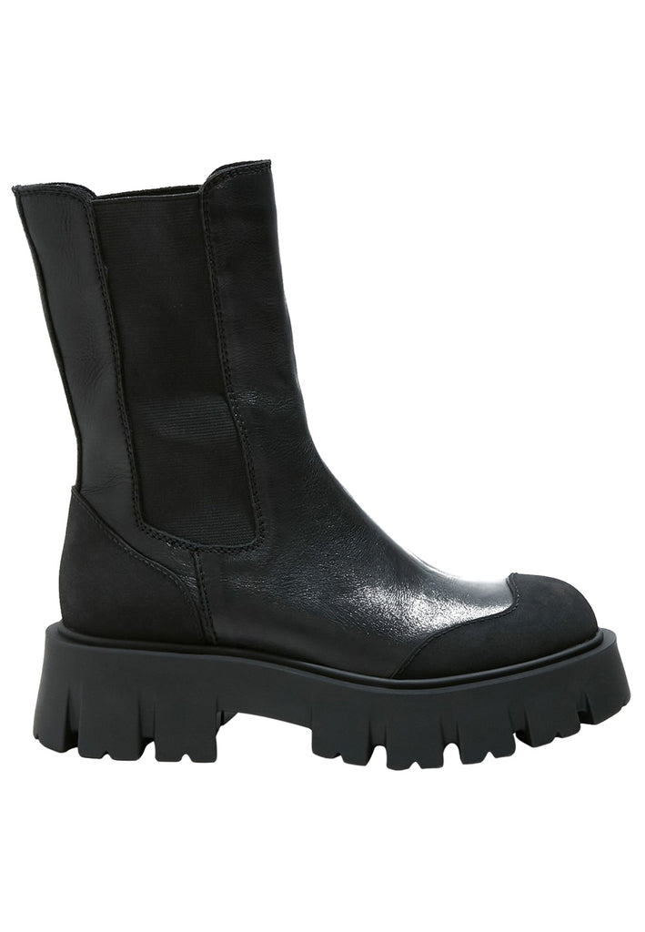 Inuovo Stiefel Leder/Textil Schwarz