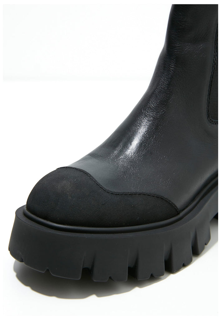 Inuovo Stiefel Leder/Textil Schwarz