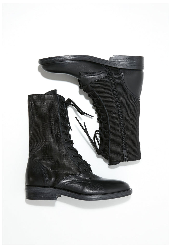 Inuovo Stiefel Leder/Textil Schwarz