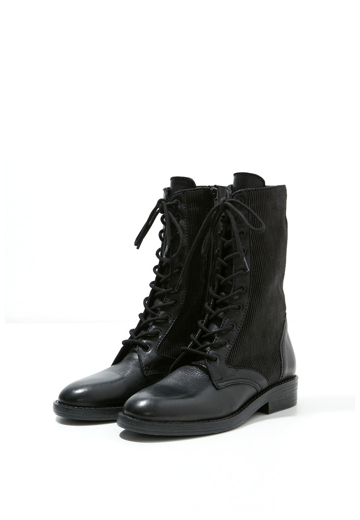 Inuovo Stiefel Leder/Textil Schwarz