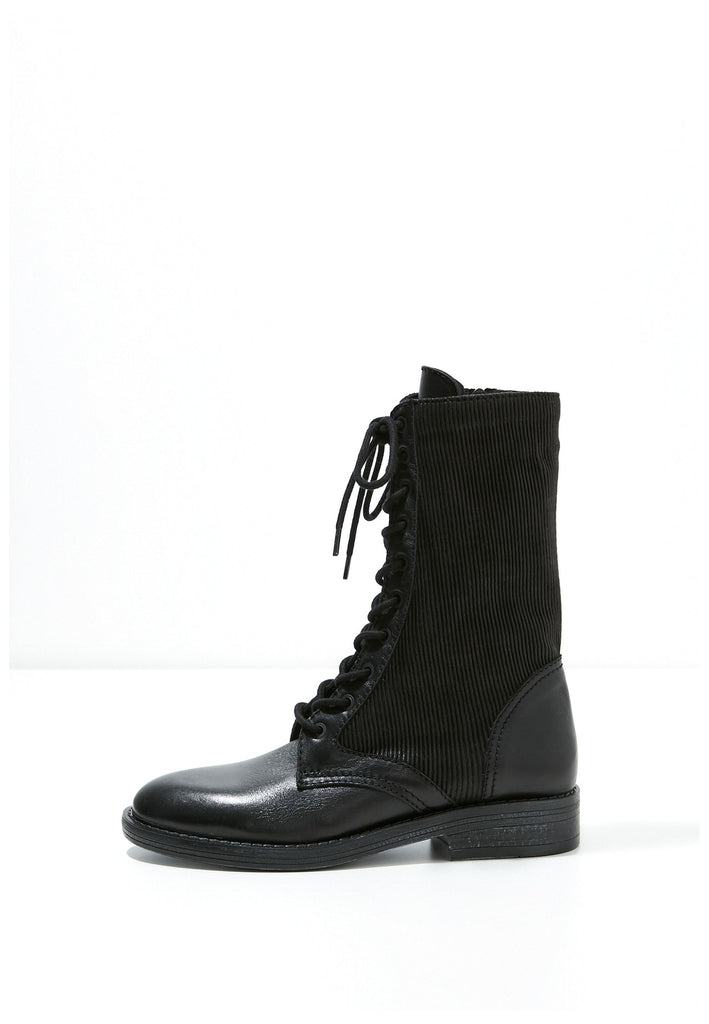 Inuovo Stiefel Leder/Textil Schwarz