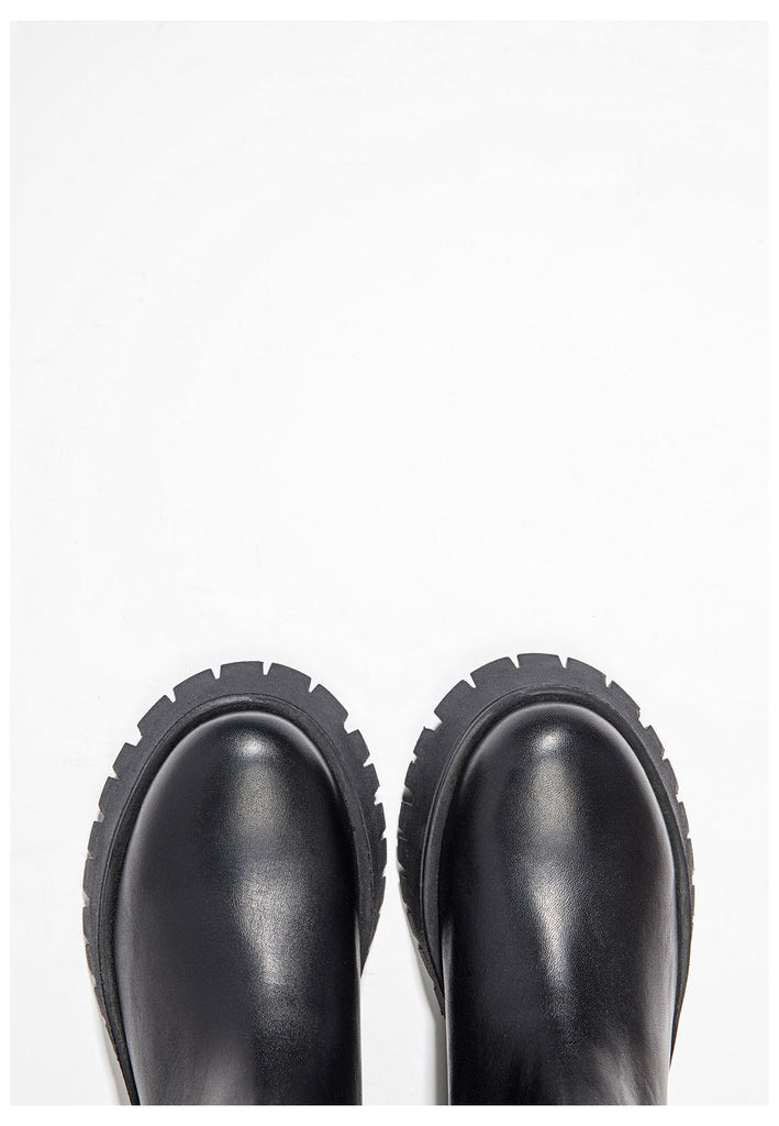 Inuovo Stiefel Leder/Textil Schwarz