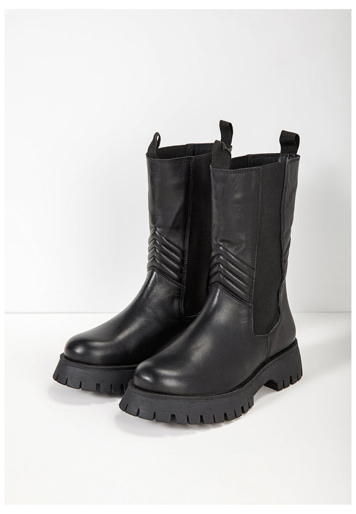 Inuovo Stiefel Leder/Textil Schwarz