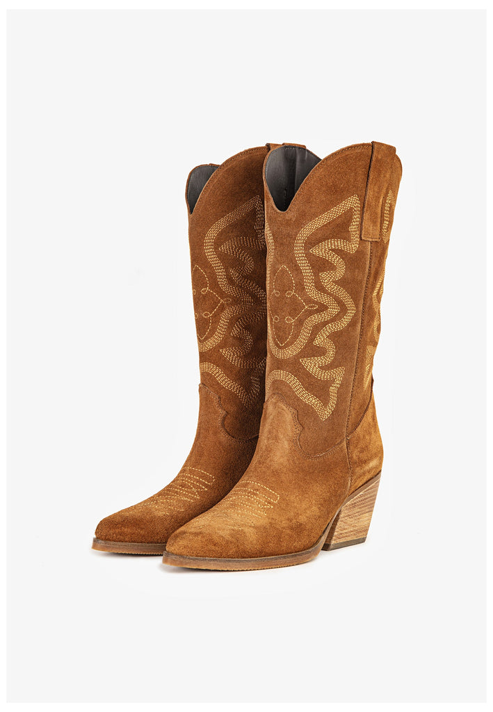 Inuovo Stiefel Veloursleder Tabacco