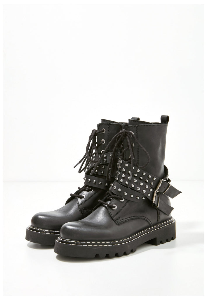 Inuovo Stiefelette Glattleder Schwarz