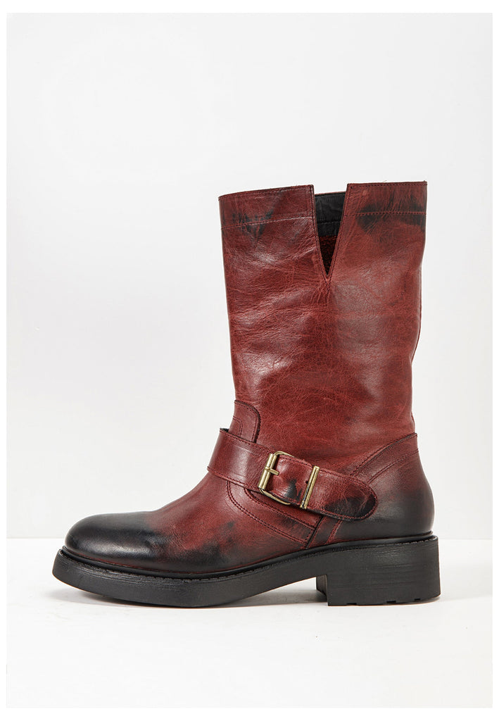 Inuovo Stiefelette Leder Burgundy
