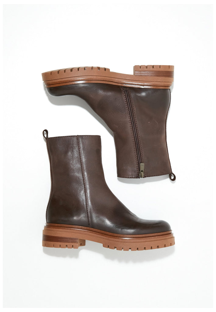 Inuovo Stiefelette Leder Dunkelbraun