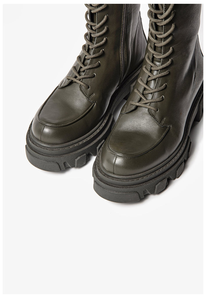 Inuovo Stiefelette Leder Dunkelgrün