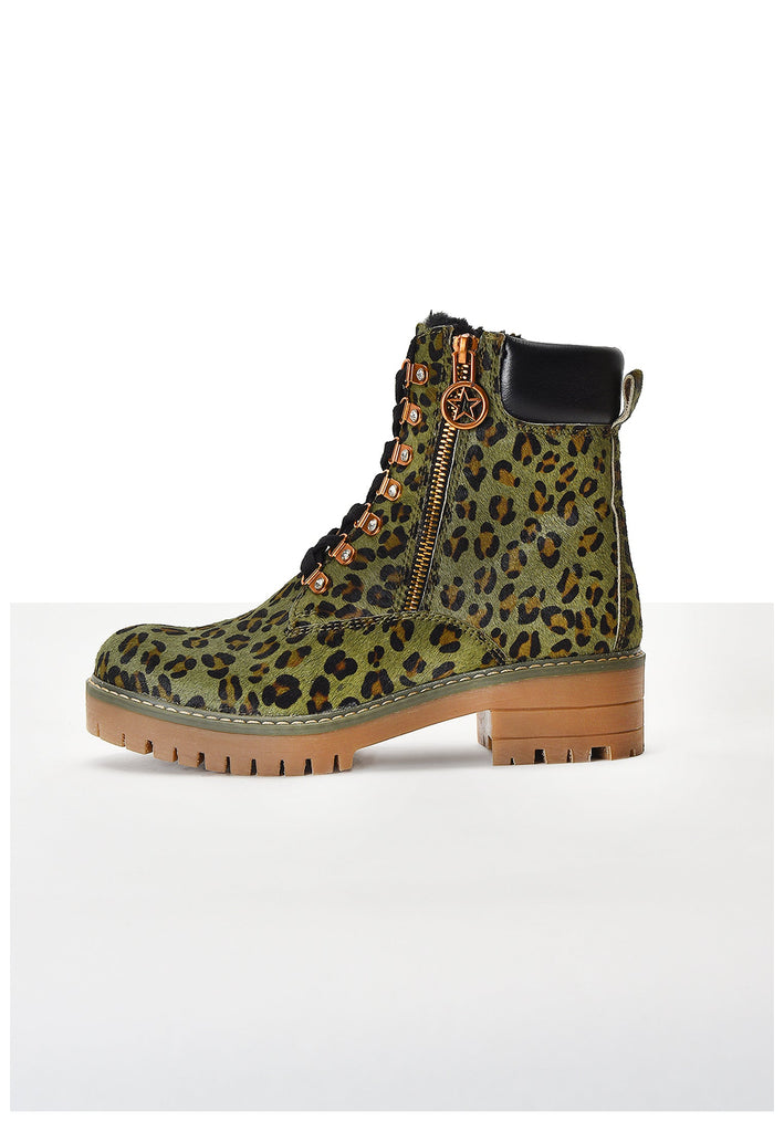 Inuovo Stiefelette Leder Khaki