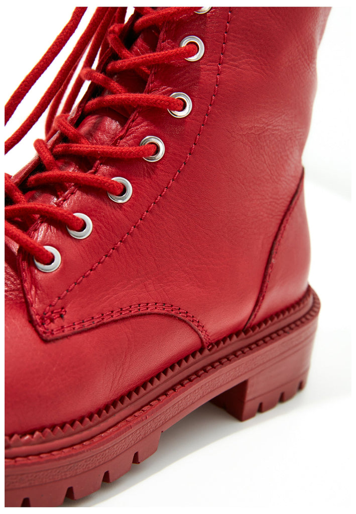 Inuovo Stiefelette Leder Rot