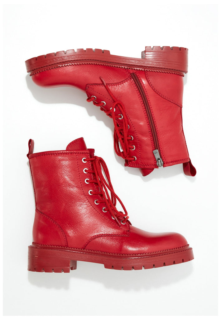 Inuovo Stiefelette Leder Rot