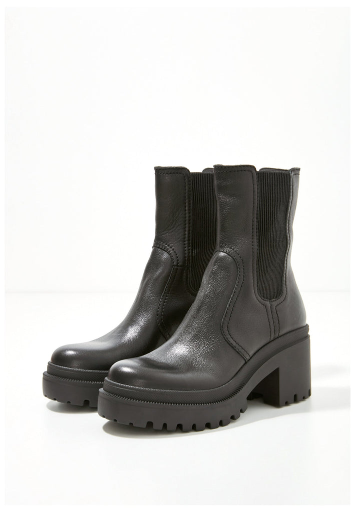 Inuovo Stiefelette Leder Schwarz